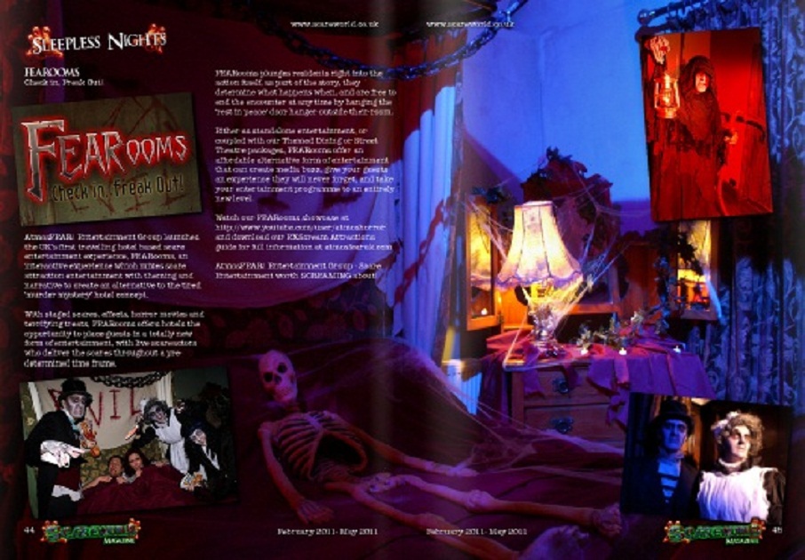Scare World Magazine issue 2 double-page spread