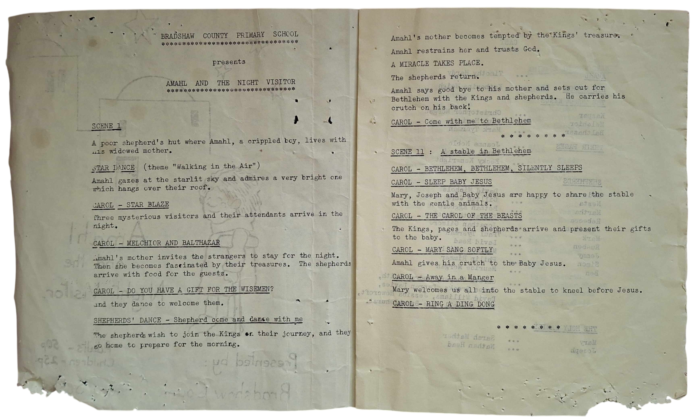 page 2 of the cast list