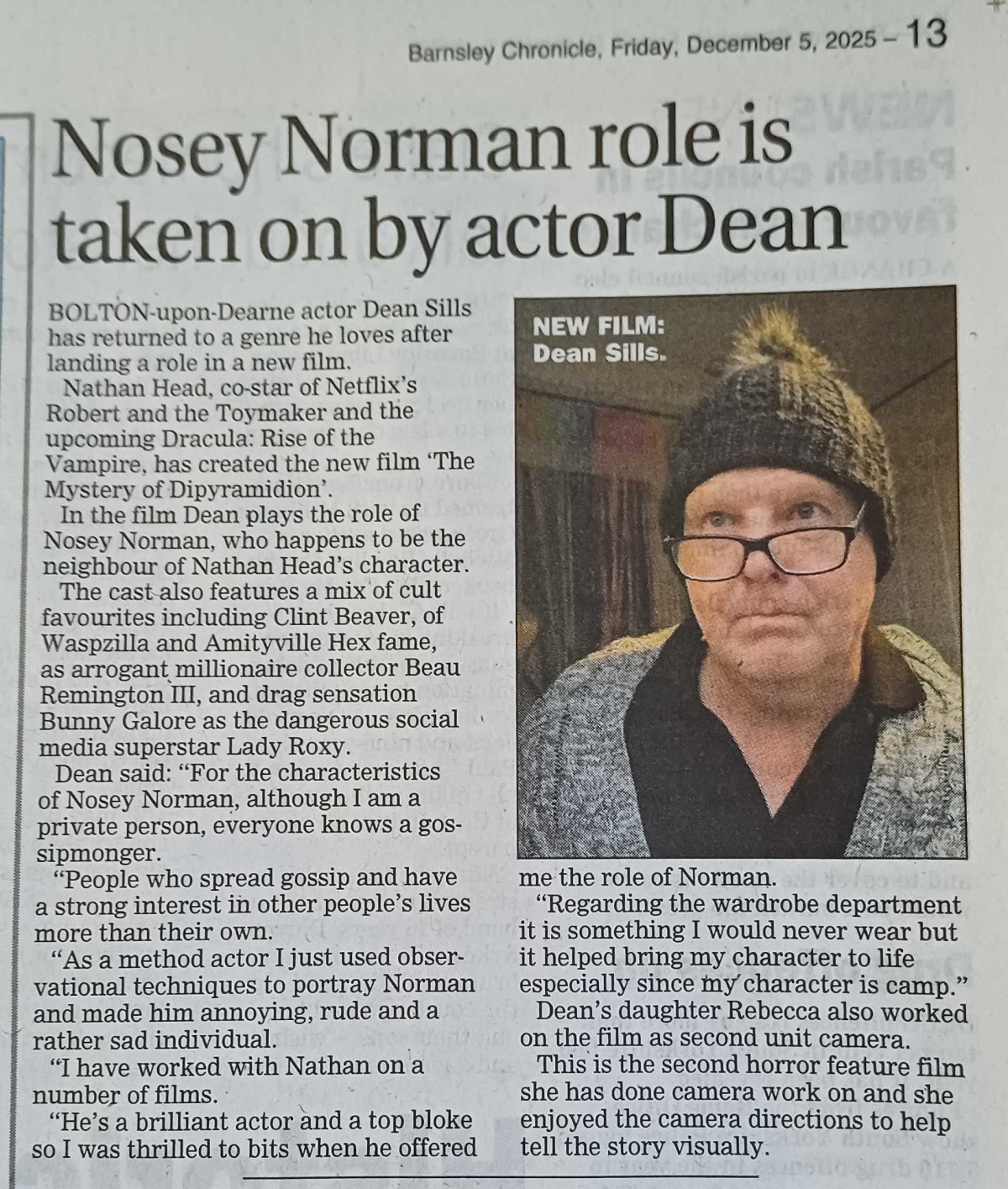 The Mystery of Dipyramidion in the Barnsley Chronicle December 2025