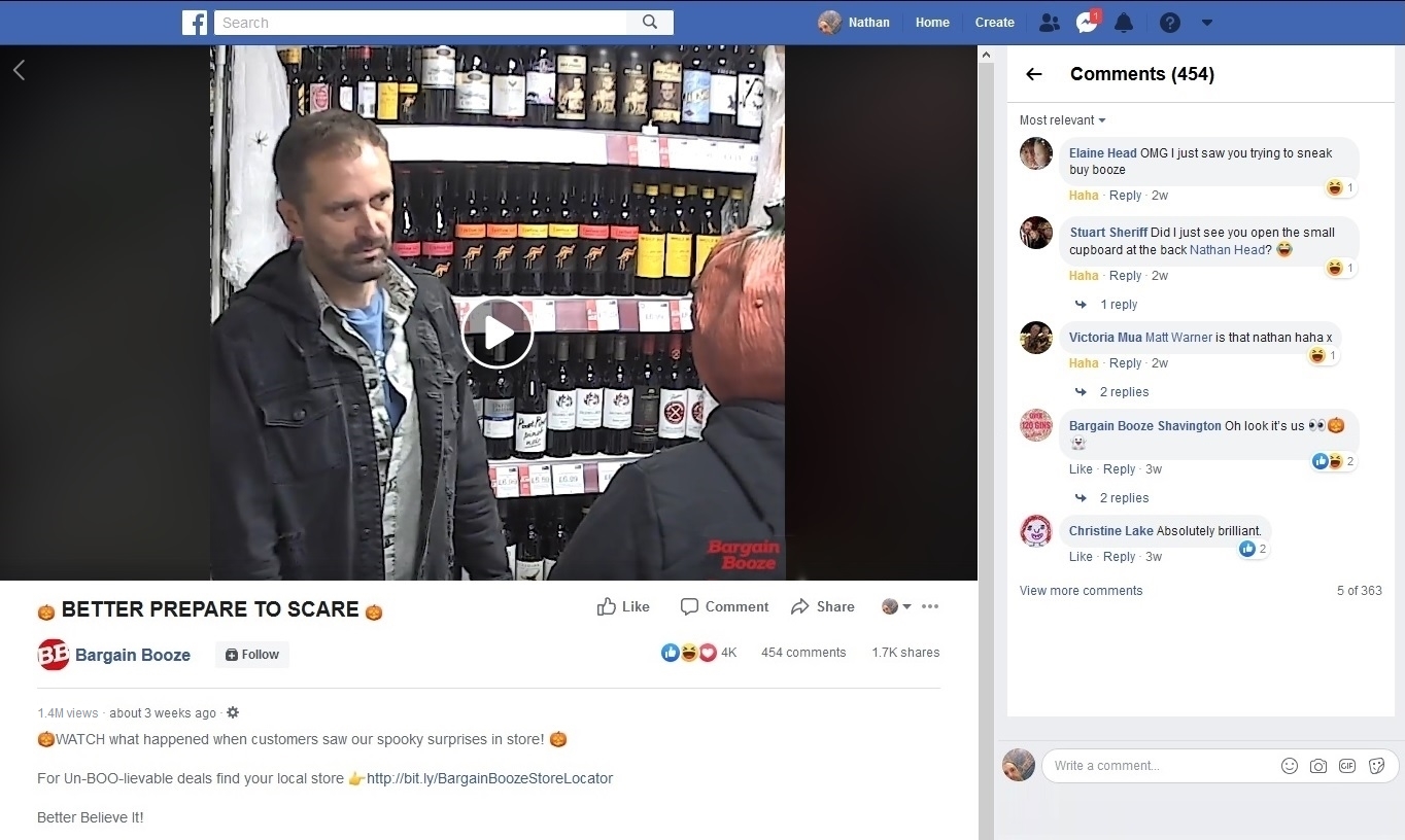 actor Nathan Head in Bargain Booze social media video